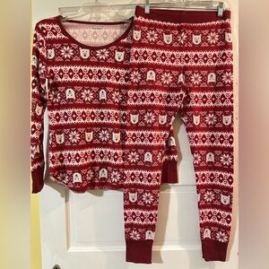 EUC LIKE NEW Old Navy Thermal Winter Holiday PolarBear PJ set MED scoop neck